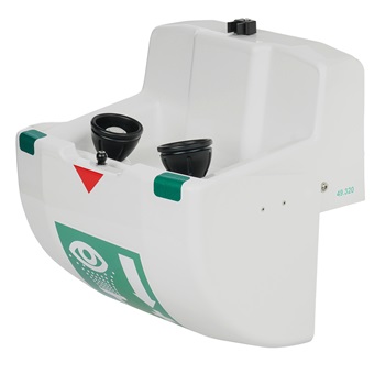 Nordik B-Safety PremiumLine 2-az-1-ben szem- és arczuhany egység gyűjtőtállal és fedéllel, falra szerelhető