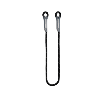 Biztosító kötél Irudek Nexion 150, 2 műanyag gyűrűvel, fekete/szürke, 1,5m / 12mm