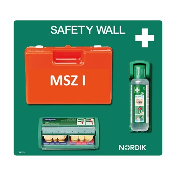 Elsősegély fal Caderroth elsősegély szemkimosóval, MSZ I. ládával