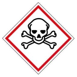 GHS piktogram, Mérgező, nagyon mérgező anyag, 100x100mm