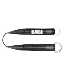 Hevederszalag Irudek CTA02, 2 acél gyűrűvel, fekete/kék, 1,5m