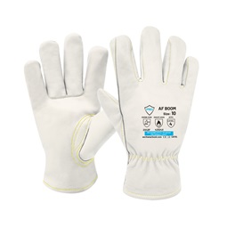 Gloves goatskin electric arc discharge, anti-cut, TOP PRO AF BOOM, white, 10