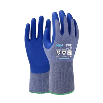 TOP SWE cut-proof protective gloves, nitrile microfoam palm, blue, 10