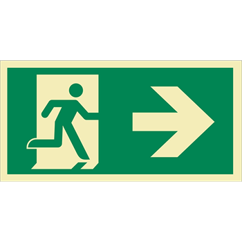 MENEKÜLÉSI ÚT JOBBRA (ISO), Utánvilágító PVC, 300x150