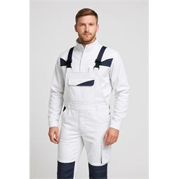 Munkaruha set TOP NOVA fehér kabát és kantáros nadrág