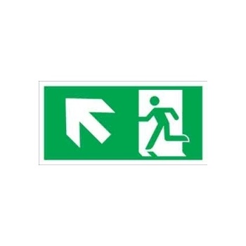 Sorozattábla, Menekülési út balra, lépcsőn fel (ISO), utánvilágító PVC