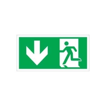Sorozattábla, Menekülési út le (bal, ISO), utánvilágító PVC