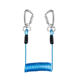 Szerszámtartó kötél Irudek PRS3 2 karabínerrel, 45-170cm, kék/fekete