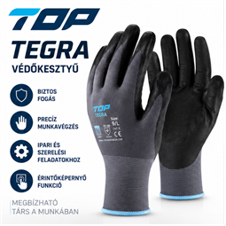 Védőkesztyű TOP TEGRA habosított nitril bevonat, nylon/spandex alapanyag