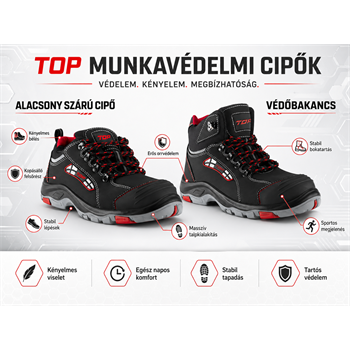 TOP BROOKLYN low S3 SRC védőcipő, kompozit orrmerevítő, kevlár talplemez