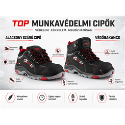 TOP BROOKLYN mid S3 SRC védőbakancs, kompozit orrmerevítő, kevlár talplemez
