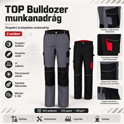 Munkanadrág Top Bulldozer 65% poliészter, 35% pamut