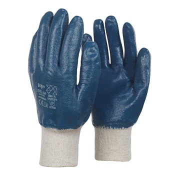 TOP OIL FULL nitril dipped cotton gloves, fully dipped, increased abrasion resistance, knitted cuffs