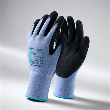 Védőkesztyű TOP RCL001 PE+spandex, habosított érdesített latex mártás