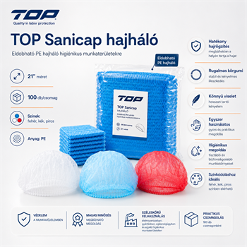 Hajháló TOP SANICAP gumírozott, higiénikus, 100db/csomag