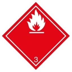 Tábla ADR 003001 250x250 (3 osztályú veszélyes, gyúlékony, folyékony anyagok)
