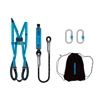 Testheveder szett Irudek Aralar, Light 1 + 981 karabiner + 361 energiaelnyelő, kék/fekete, universal