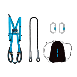 Testheveder szett Irudek Sekuralt Roque Nublo light 2 + 981 karabiner 10150 statikus kötél, kék/fekete, L-XL