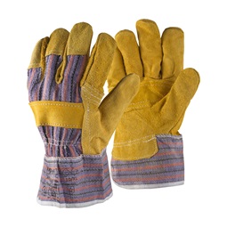 TOP CANVAS split cowhide gloves, cotton handback, cotton palm-lining