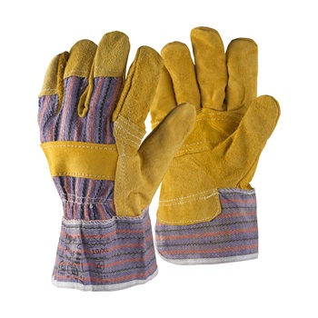 TOP CANVAS split cowhide gloves, cotton handback, cotton palm-lining